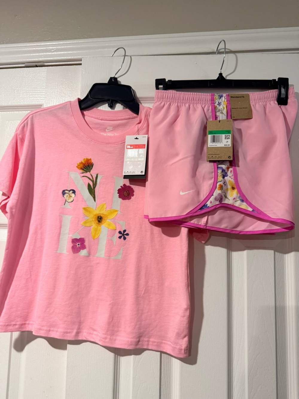 Nike Girls' Pink Floral Matching Set